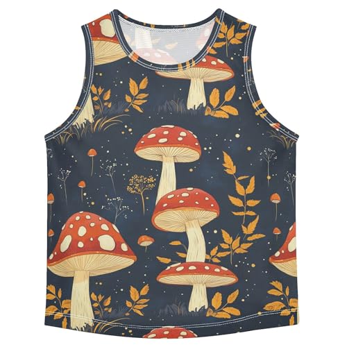 516gvVKOzPL.jpg Cartoon Cute Mushrooms Children Tank Tops Sleeveless Toddler Vest Kids Boys Tshirts for Golf Swim Bike Jog 3T