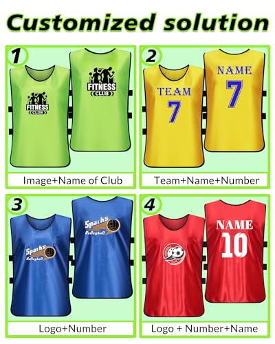 518cWaXX3gL.jpg Custom Pinnies Youth Team Sports Kids Personalized Vests for Basketball Practice Jerseys,Add Logo/Text/Number