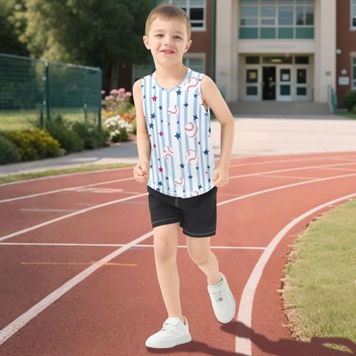 51ApisAD5nL.jpg Blue Stripes Baseball Boy Athletic Tank Tops Sleeveless Toddler Vest Kids Muscle Shirts for Beach Travel Sports 3T