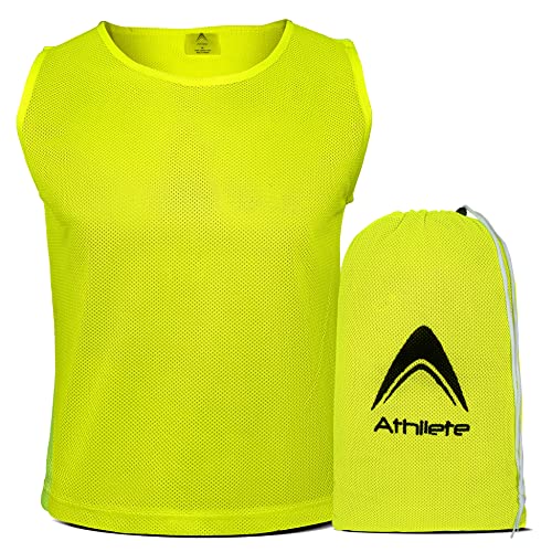 12 pcs Duramesh Pinnies/Scrimmage Vest - Kids Youth and Adult Pinnies, Numbered Penny Jerseys for Soccer