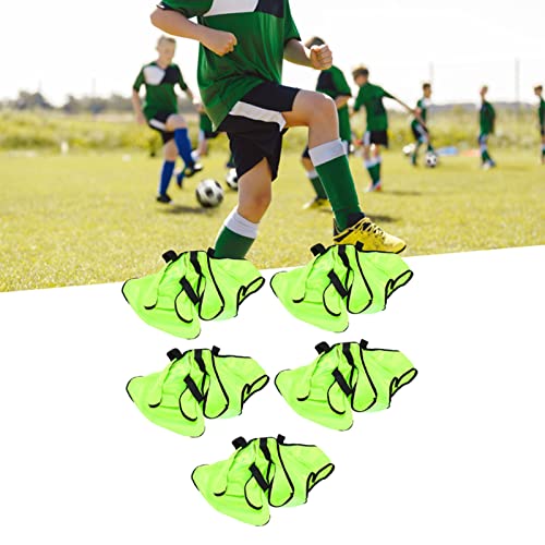51PS0Mx938L.jpg 5 Pcs Training Vest Universial Round Neck Soccer Pennies 22x13.7 Inch Fabric Basketball Athletic Pinnies Football Bibs for Kids,