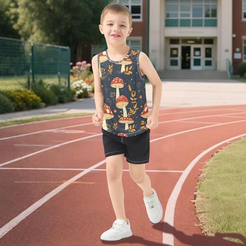 51p-oRNKejL.jpg Cartoon Cute Mushrooms Children Tank Tops Sleeveless Toddler Vest Kids Boys Tshirts for Golf Swim Bike Jog 3T