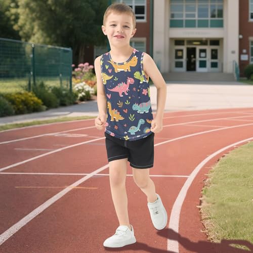 51qQoGd2QL.jpg Cute Funny Dinosaurs Boys Athletic Tank Top Sleeveless Vest Tees Boys Workout Shirts for Travel Volleyball 3T