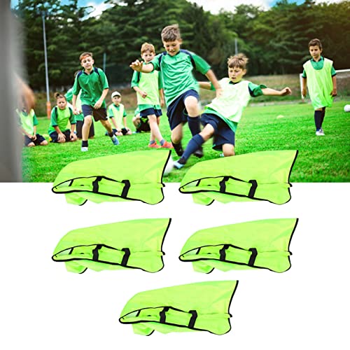 51vlBMK26cL.jpg 5 Pcs Training Vest Universial Round Neck Soccer Pennies 22x13.7 Inch Fabric Basketball Athletic Pinnies Football Bibs for Kids,